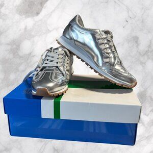 Tory Sport Women's Ruffle Trainer Leather Lace Up Sneakers